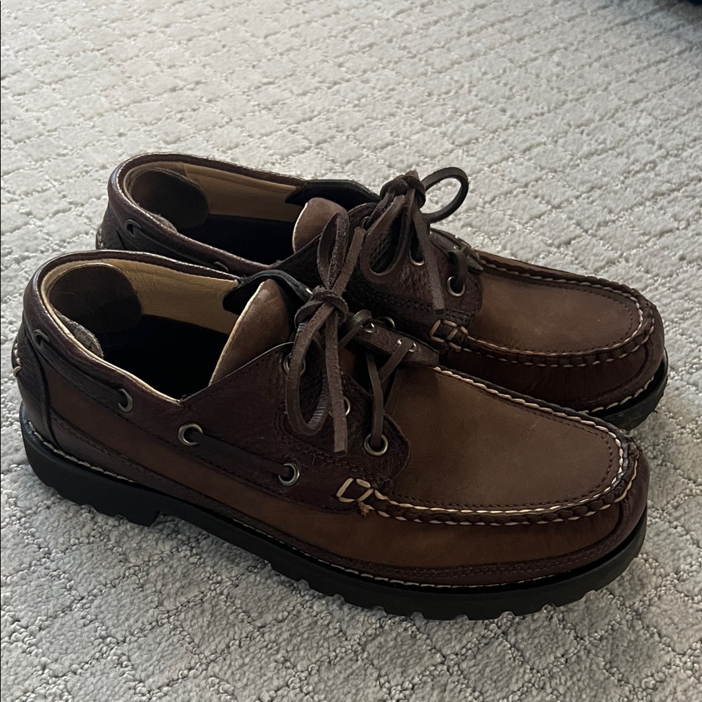 Men's Brown Leather Boat Shoes
